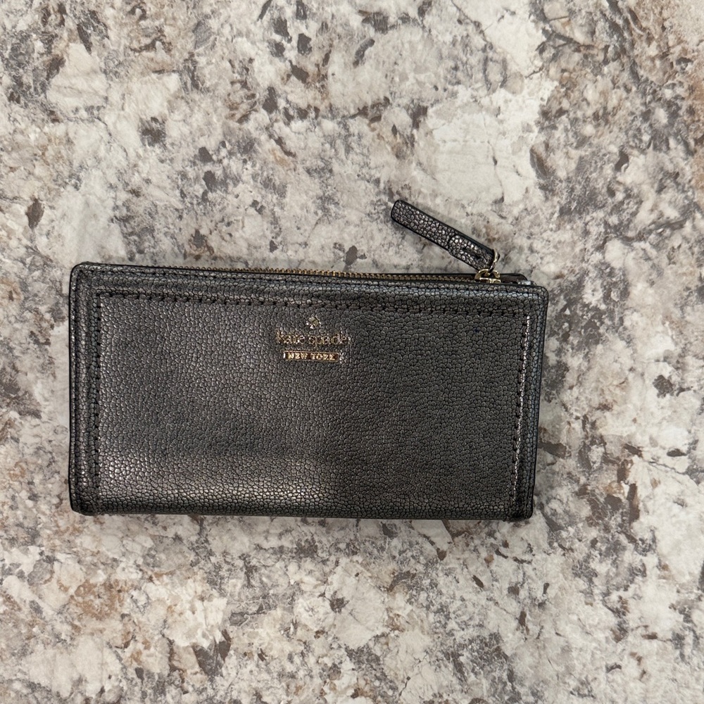 Kate Spade Shawn Pewter Leather Wallet